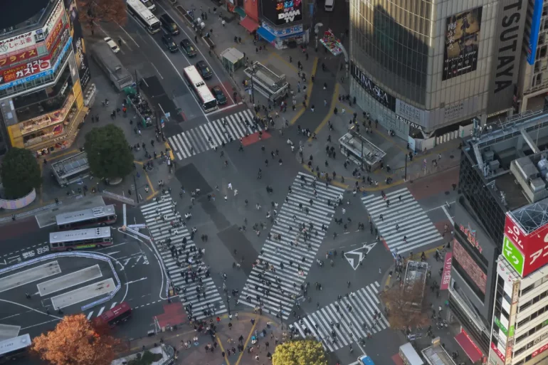 shibuya crossing dall'alto